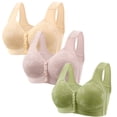 thumbnail image 1 of Chroia 3-Pack Bras for Older Women - No Underwire Full Coverage Push Up Lace Bras, Convenient Front Closure Everyday, 1 of 2
