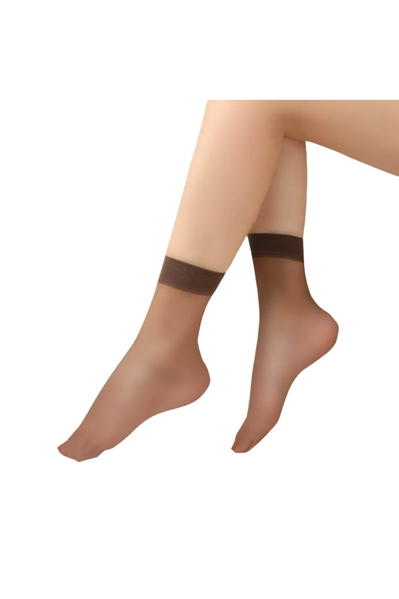 6 Pairs Women's Daily Wear Ankle Socks - 20D Sheer Nylon Pantyhose Tights Hosiery