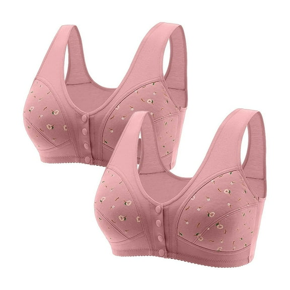 Chroia Of 2 Comfortable Bra For Seniors 2025 New Comfortable Front Closure Bra Cotton Bras For Older Women