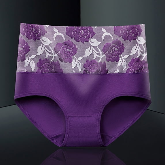 Chroia Plus Size Leakproof Underwear - High Waist, Floral Briefs, Full Coverage, Breathable Design