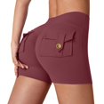 thumbnail image 1 of Chroia Scrunch Workout Cargo Bottoms for Women, High Waisted Pocketed Charm Gym Biker Yoga Booty Lifting Shorts, 1 of 9