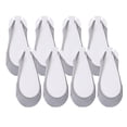 thumbnail image 1 of Chroia Socks for Women, 4 Pairs Non Slip Heel Socks, Padded Ultra Low Cut Lace Splice Solid Ballerina Boat Socks, 1 of 4