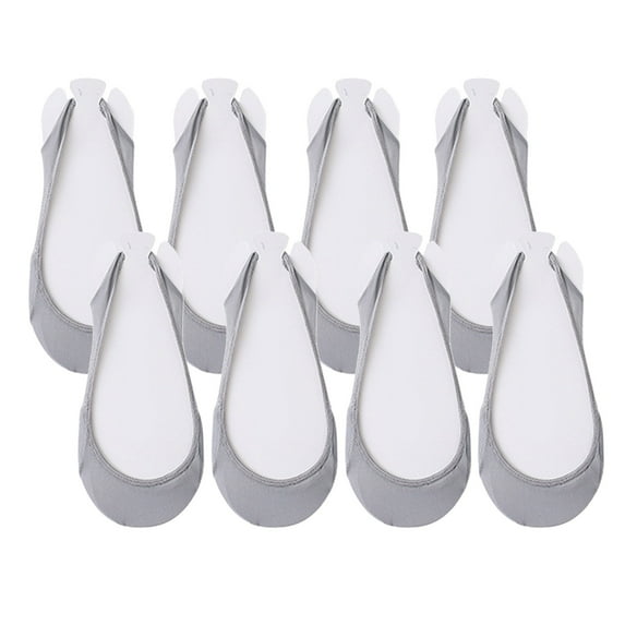 Chroia Socks for Women, 4 Pairs Non Slip Heel Socks, Padded Ultra Low Cut Lace Splice Solid Ballerina Boat Socks