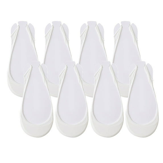 Chroia Socks for Women, 4 Pairs Padded Half Socks, Non Slip Lace Splice Solid Ballerina Ultra Low Cut Heel Socks