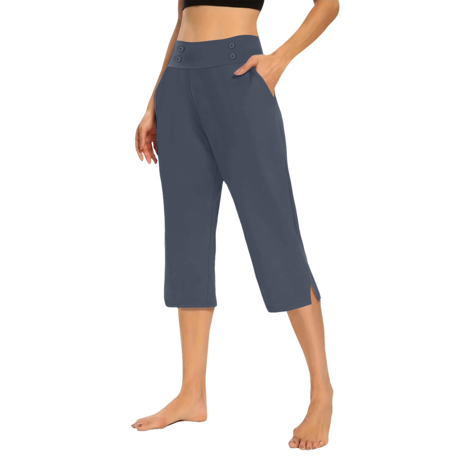 Chroia Women High Waist Stretch Capris, Summer Casual Work Dress Yoga ...