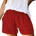 thumbnail image 1 of Chroia Women High Waisted Drawstring Shorts, Plus Size Loose Linen Summer Casual Shorts with Pockets, 1 of 4