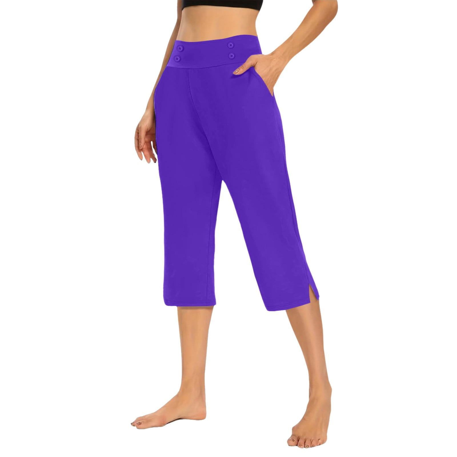 Chroia Women Summer High Waist Stretch Capris, Golf Casual Work Yoga ...