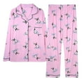 thumbnail image 1 of Chroia Women's 2-Piece Pajama Set - Oversized Long Sleeve Button Down Sleepwear with Pockets, 1 of 2
