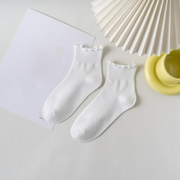 Chroia Women's 6-Pair Ankle & Above Ankle Crew Socks - Cute Ruffle Thin Cotton Novelty Dress Socks