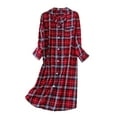 thumbnail image 1 of Chroia Women's Button-Front Flannel Nightgown - Print Cotton Sleep Shirt Pajama Top Sleepwear, 1 of 2