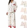 thumbnail image 1 of Chroia Women's Fall Winter Flannel Pajama Set - 2 Piece Long Sleeve Button Down Cute Patterned Soft Lounge Sleepwear with Pockets, 1 of 4