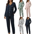 thumbnail image 1 of Chroia Women's Flannel Pajama Set - Soft Warm Lightweight Pjs Set, Cute Printed Sleepwear with Pockets, 1 of 6
