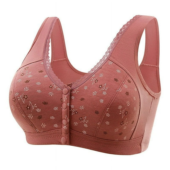 Chroia Women's Large Size Front Closure Bra - Lace, Adjustable Straps, Wireless & Full Support