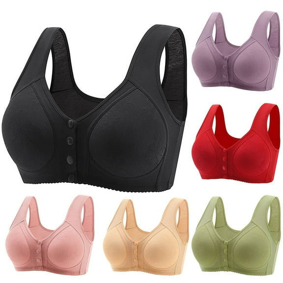 Chroia Women's Plus Size Bra - Push Up, Front Closure, Wireless, 2025 Breathable Cotton