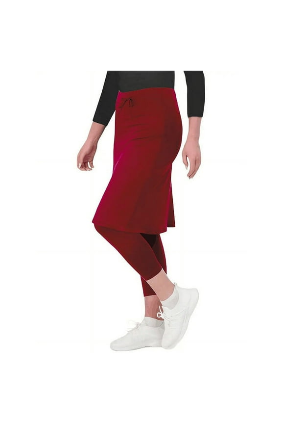 Women's Quick-Dry Solid Athletic Knee-Length Skort with Leggings Liner - Yoga Swim Workout Pockets M-2XL