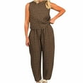thumbnail image 1 of Chroia Y2K Gingham 2 Piece Set Women Sleeveless Tank Top Wide Leg Pants Summer Casual Lounge Outfits, 1 of 8
