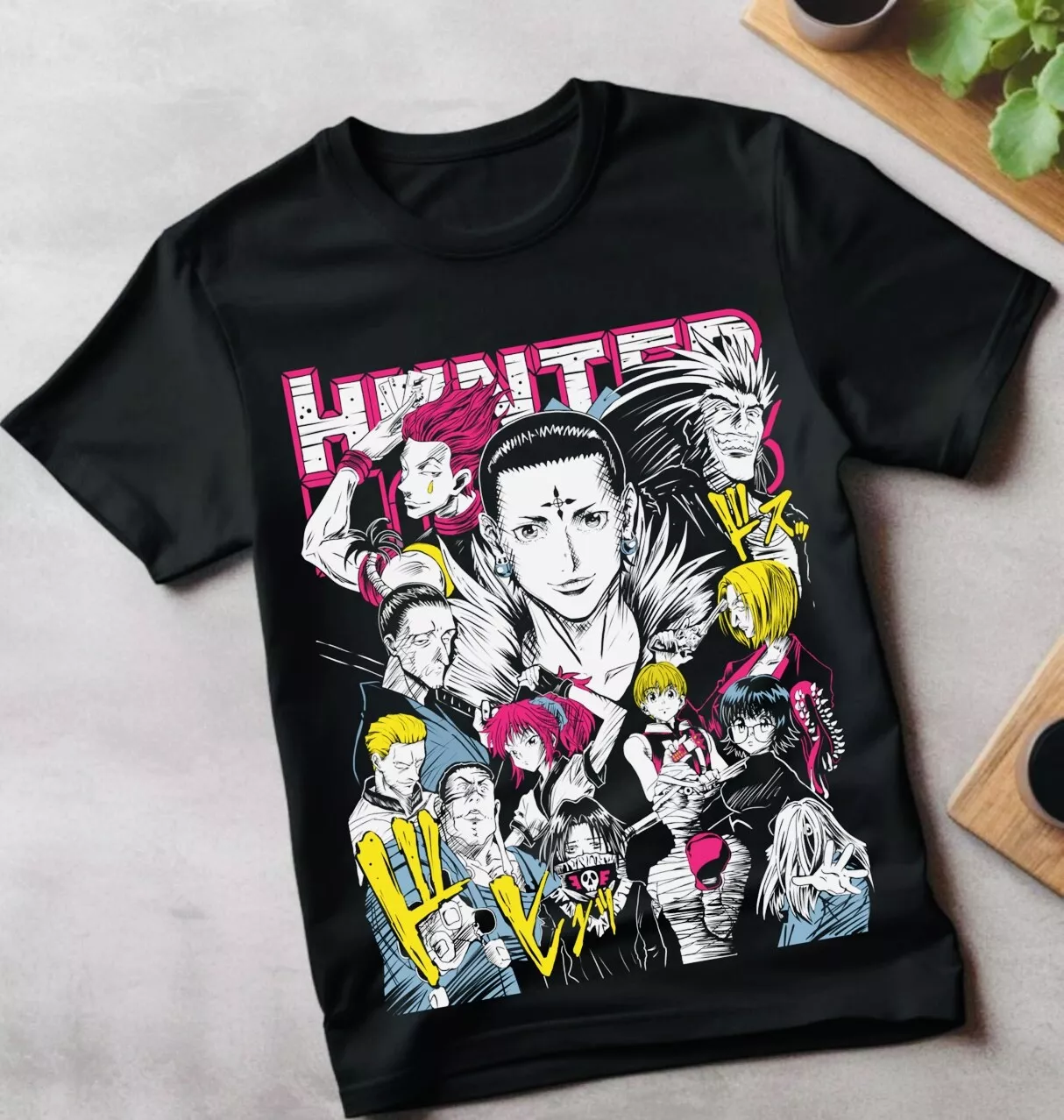 Chrollo Book Hunter X Hunter T-Shirt Manga HXH Anime Graphic Tee All Size