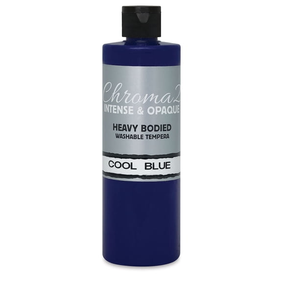 Chroma 2 Washable Tempera - 16 oz Bottle, Cool Blue