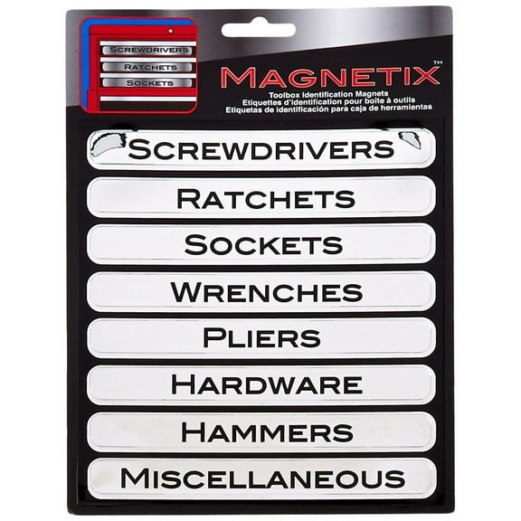 Chroma 47001 Silver Toolbox Magnet Label Kit - 8 Piece