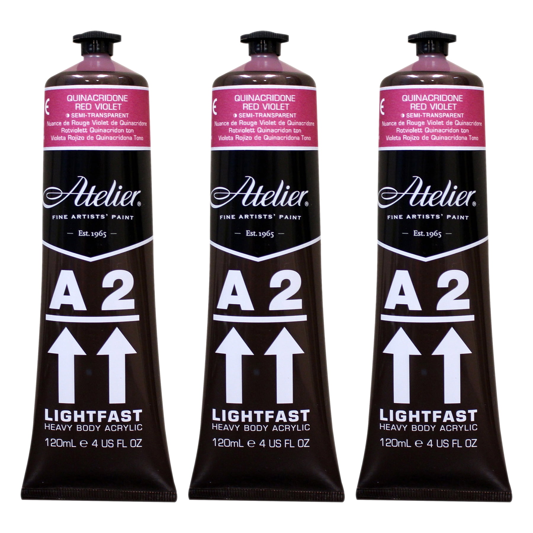 Atelier A2 Heavy Body Lightfast Artist Acrylic, 4 oz., Quinacridone Red ...