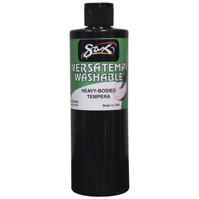 Chroma Acrylics 1592659 Sax Washable Versatemp Heavy Bodied Tempera Paint, Black, 1 Pint