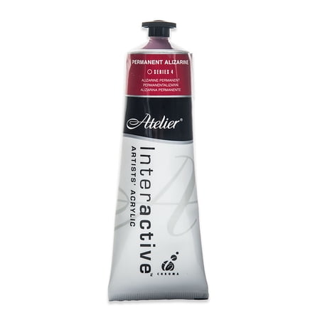 Chroma Atelier Interactive Artists' Acrylic Color, 80ml Tube, Permanent Alizarin