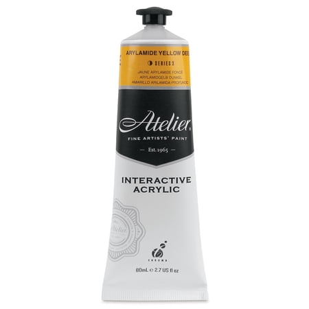Chroma Atelier Interactive Artists' Acrylics - Arylamide Yellow Deep, 80 ml tube