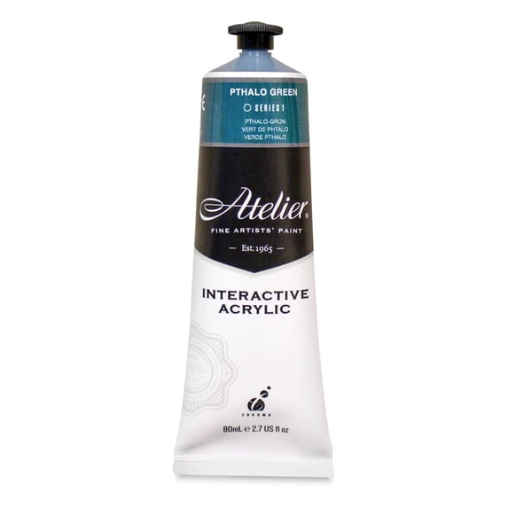 Chroma Atelier Interactive Artists' Acrylics - Pthalo Green, 80 ml tube