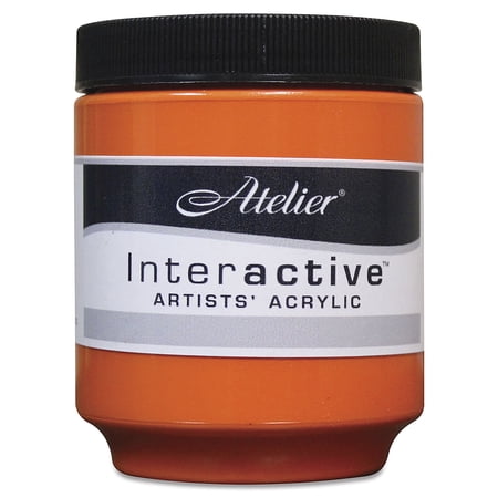 Chroma Atelier Interactive Artists' Acrylics - Transparent Perinone Orange, 250 ml jar