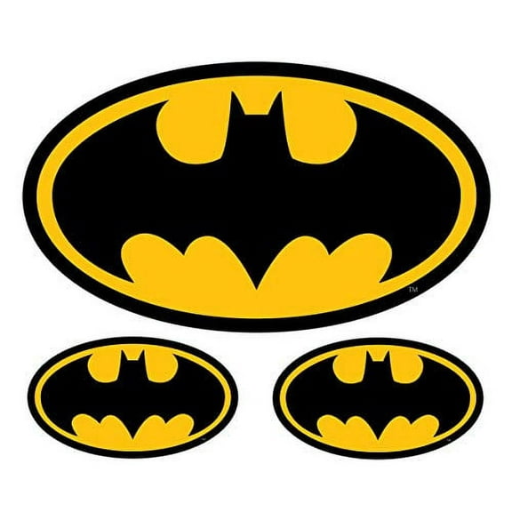 Chroma Batman Logo Car Emblem Decals & Stickers, Acrylic, Automotive, 3-Pack