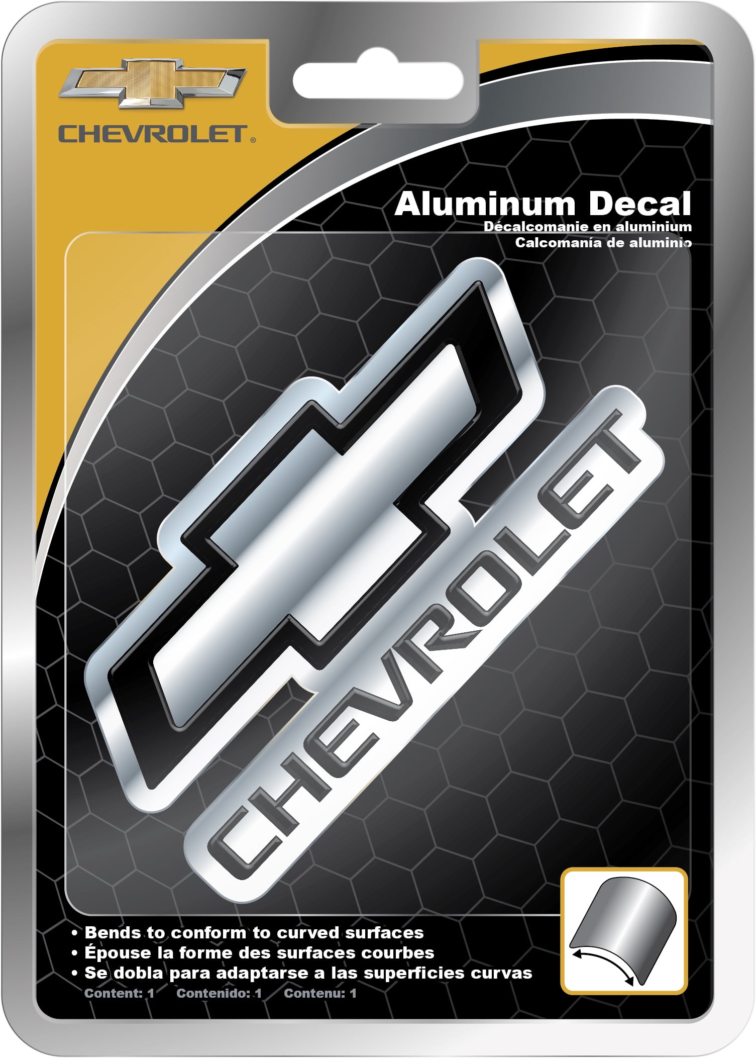 Chroma Chevy Silver and Black Flexible Exterior Aluminum Automotive Decal