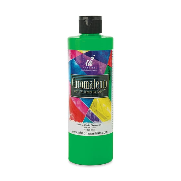 Chroma Chromatemp Artists' Tempera Paint - Fluorescent Green, Pint