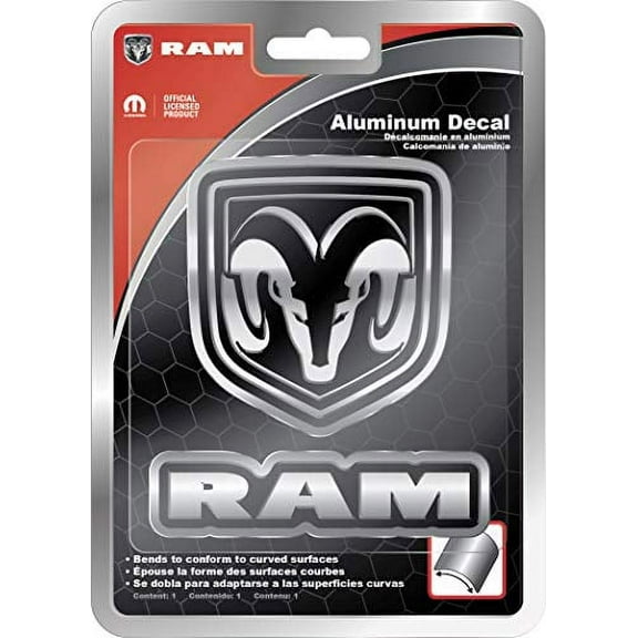 Chroma Graphics 041703 Ram Logo Shield & Text Aluminum Decal