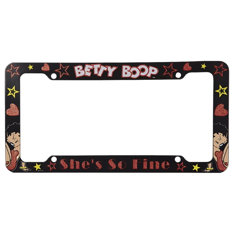 Betty Boop Glitter License Plate Frame with Glitter Finish