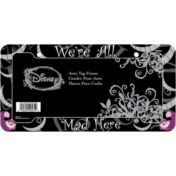 Cheshire Cat We're All Mad Here Plastic License Plate Frame