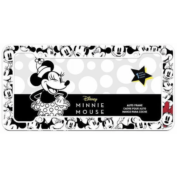 Minnie Mouse White Plastic License Plate Frame