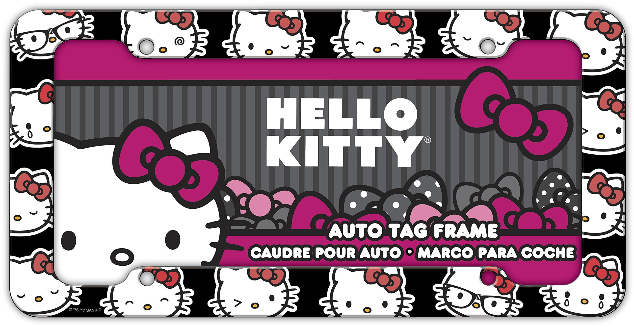 Chroma Graphics Sanrio Faces RRF12 Hello Kitty License Plate Frame Universal 12.5" x 6.5" Plastic (2)