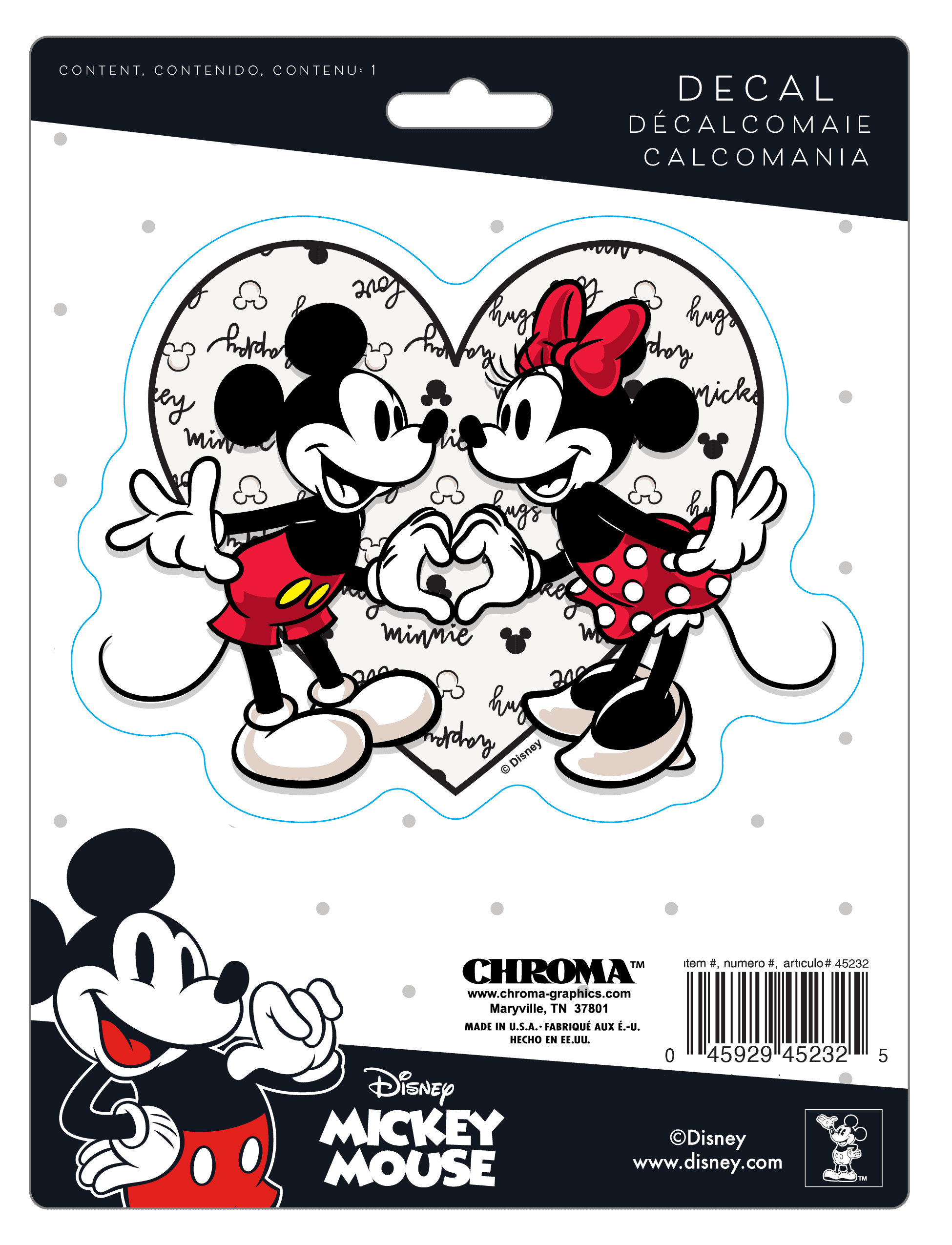 Disney Mickey & Minnie Love Automotive Decal, 6 x 8 inch - Walmart.com