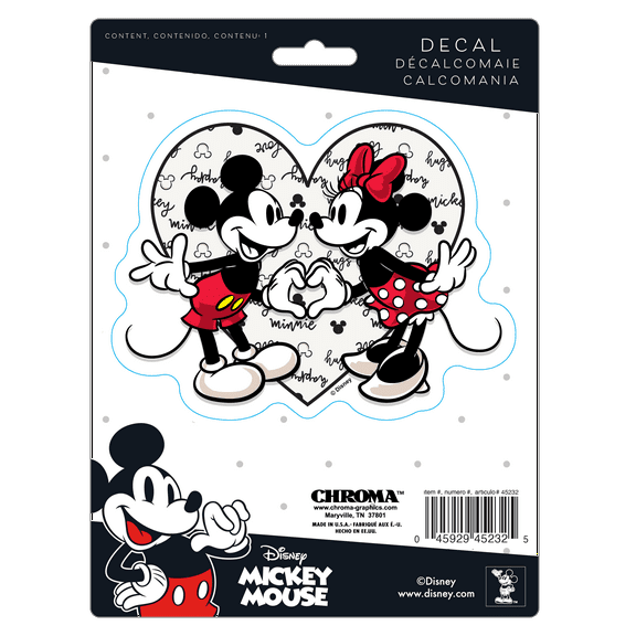 Disney Mickey & Minnie Love Automotive Decal, 6 x 8 inch