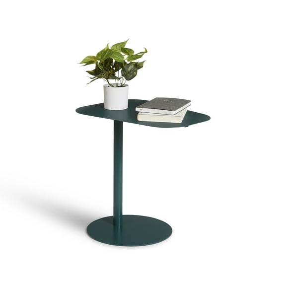 Chroma Modern Metal End Table Space Saving C Shaped Design in Green