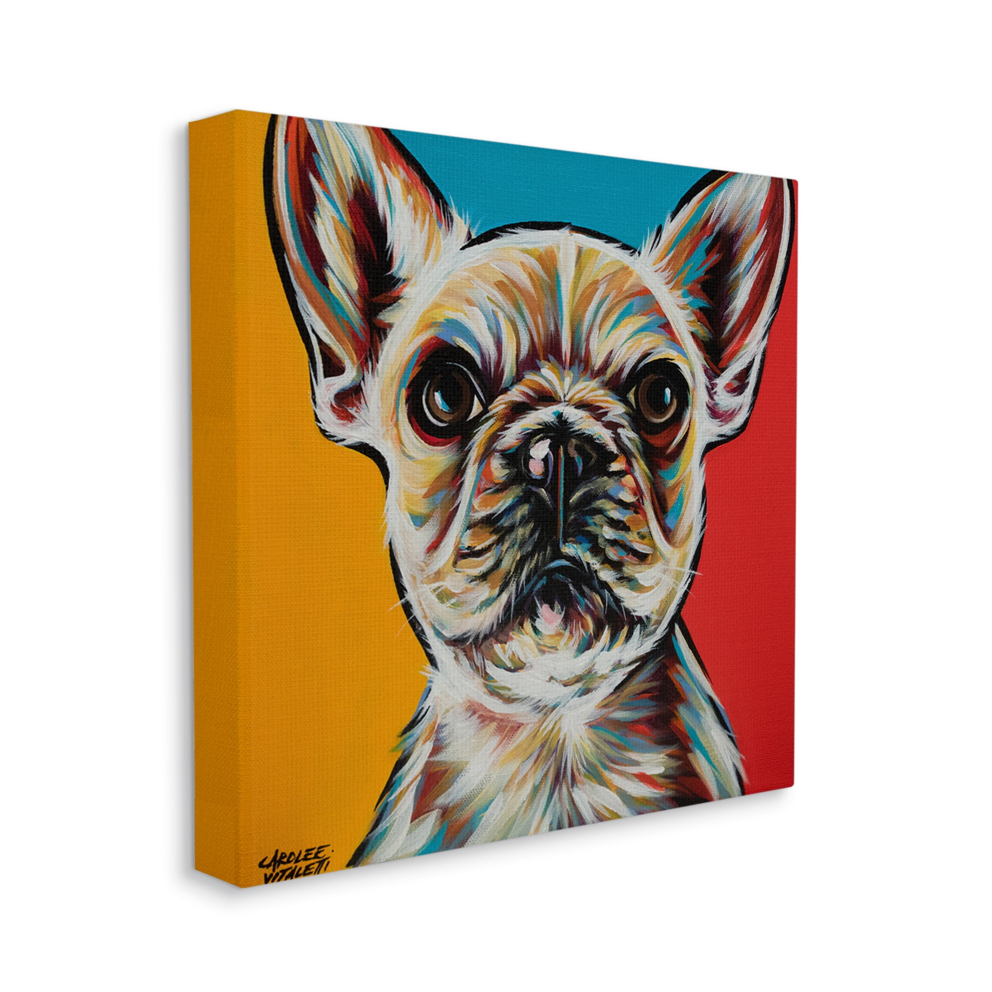 Chroma Style Dog Small Puppy Red Yellow Blue Pop Animals & Insects Gallery-Wrapped Canvas Print Wall Art, 17x17