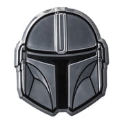 Star Wars The Mandalorian Helmet Flexible Aluminum Car Decal, Silver, 4  x 3.5