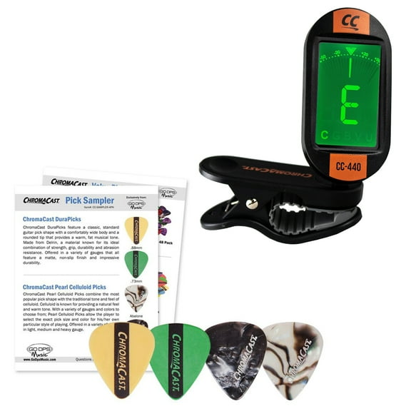 ChromaCast 440 Series Orange Chromatic Instrument Tuner for Guitar, Bass, Violin, Ukulele