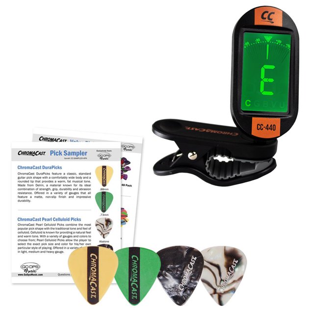 ChromaCast 440 Series Orange Chromatic Instrument Tuner for Guitar, Bass, Violin, Ukulele