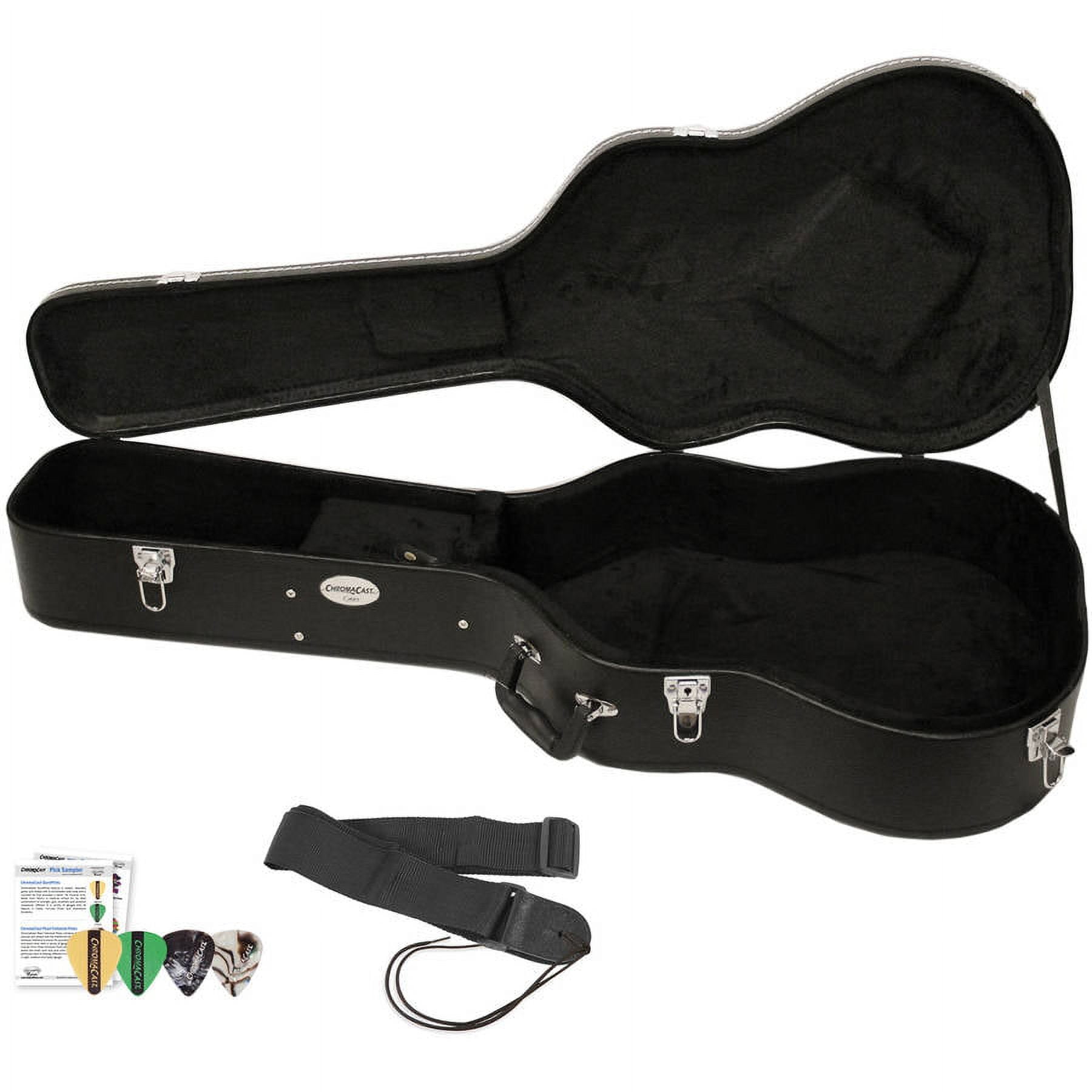 ChromaCast Acoustic Guitar Hard Case with Guitar Strap and Pick
