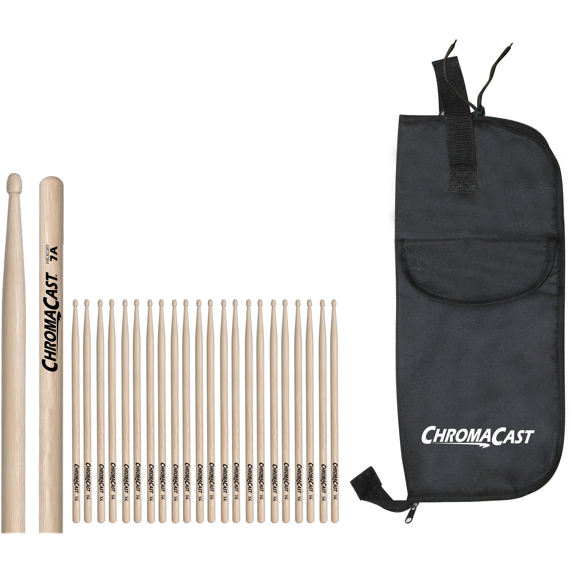 ChromaCast CC-7A-12-BAG 7AHickory 12 Drumsticks Pairs with Bag