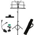 thumbnail image 1 of ChromaCast Folding Metal Music Stand Performance Pack (CC-MSTAND-KIT-1) with Carry Bag, Music Sheet Clip and Clip On Adjustable Light, 1 of 13