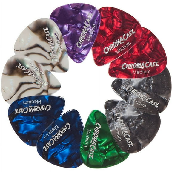 ChromaCast Pearl Celluloid Guitar Pick 10 Pack, Medium Gauge