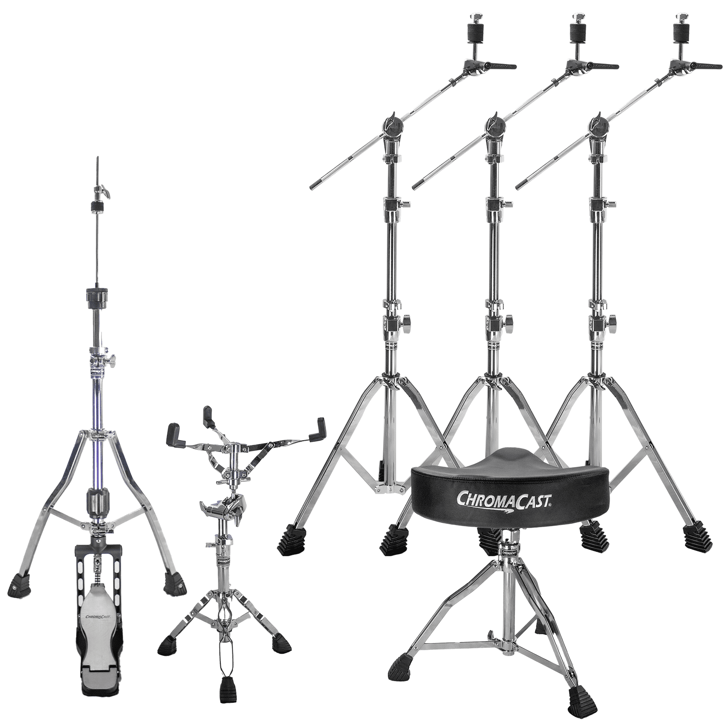 ChromaCast Pro Series Double Braced Drum Hardware Pack with Chain Drive Pedal &amp; Throne