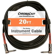 ChromaCast Pro Series Instrument Guitar Cable Angle - Angle Sunset Orange 20 foot